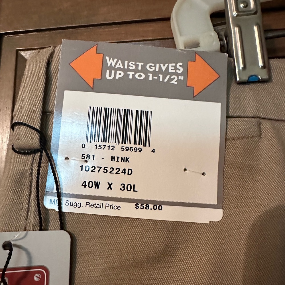 NWT Savane Men’s Flat Front Pants 40Wx30L - Picture 3 of 9